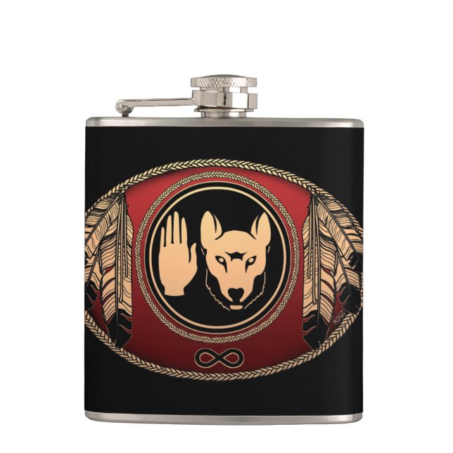 Metis Art Flask Custom Metis Rebellion Flag Flask (Front)