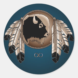 Metis Art Stickers Native Spirit Buffalo Stickers