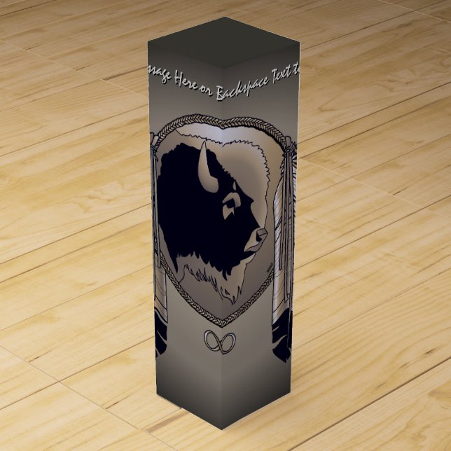 Metis Art Wine Box Personalized First Nations Box (Front)