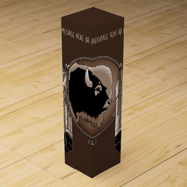Metis Art Wine Box Personalized First Nations Box (Front)