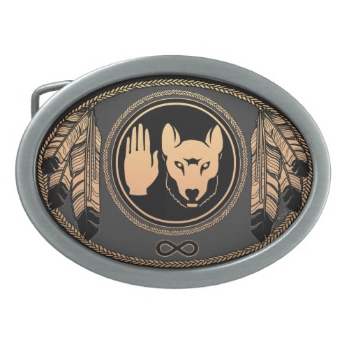 Metis Belt Buckle Metis Rebellion Wolf Flag Buckle