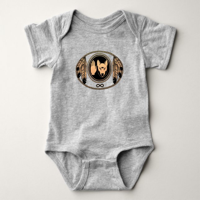 Metis First Nation Shirt Baby Rebellion Wolf Top (Front)