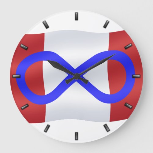 Metis Flag Clock Canadian Mets Flag Wall Clock