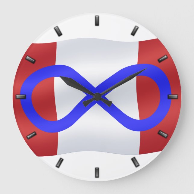 Metis Flag Clock Canadian Mets Flag Wall Clock (Front)