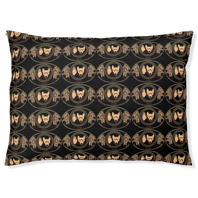 Metis Flag Dog Bed Custom Rebellion Wolf Pet Beds (Front)
