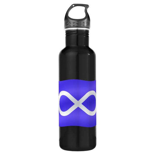 Metis Flag First Nations Flag Stainless Steel Water Bottle (Front)