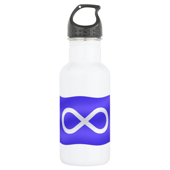 Metis Flag First Nations Flag Stainless Steel Water Bottle (Front)