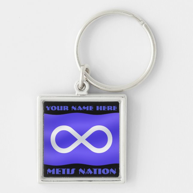 Metis Flag Keychain Personalized Metis Key Chain (Front)