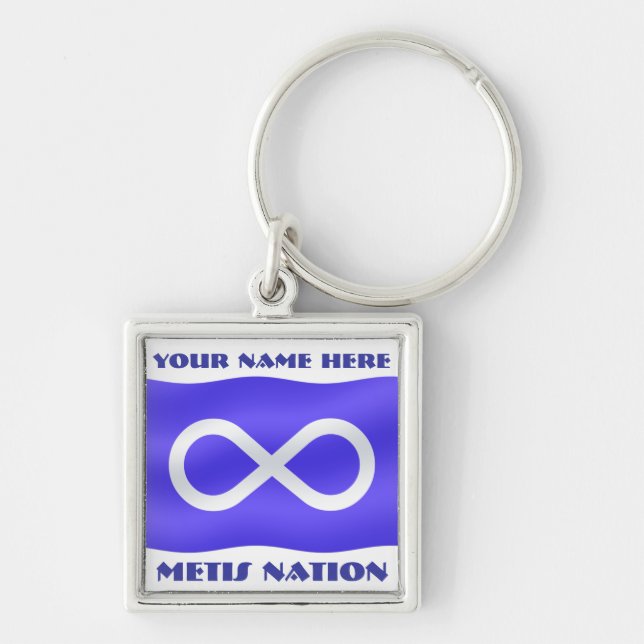 Metis Flag Keychain Personalized Metis Key Chain (Front)