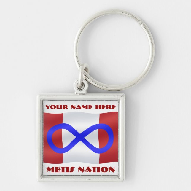 Metis Flag Keychain Personalized Metis Key Chain (Front)