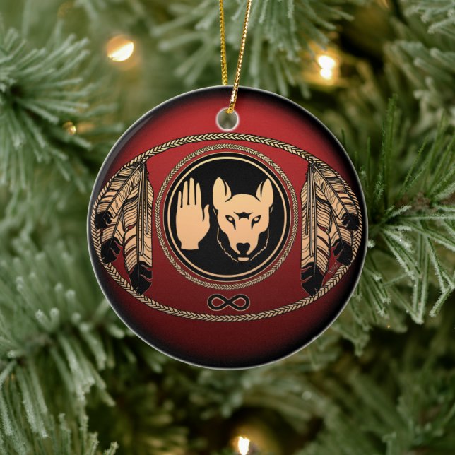 Metis Flag Ornament Personalized Tribal Decoration (Tree)