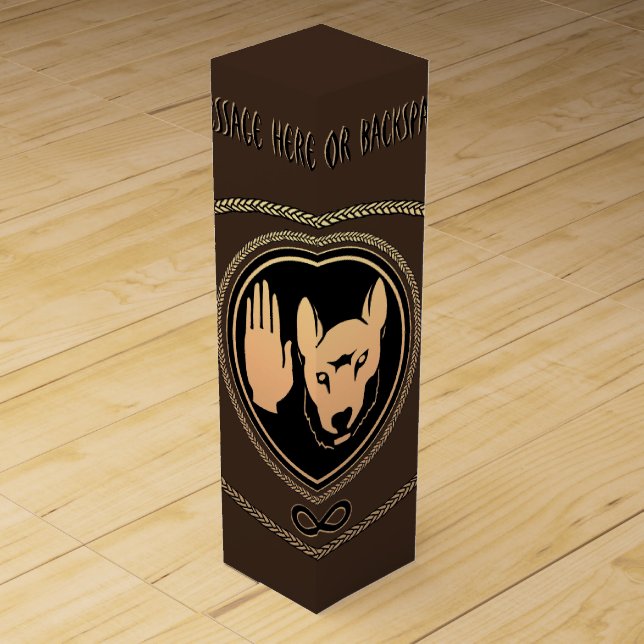 Metis Flag Wine Box Personalized Metis Wolf Box (Front)