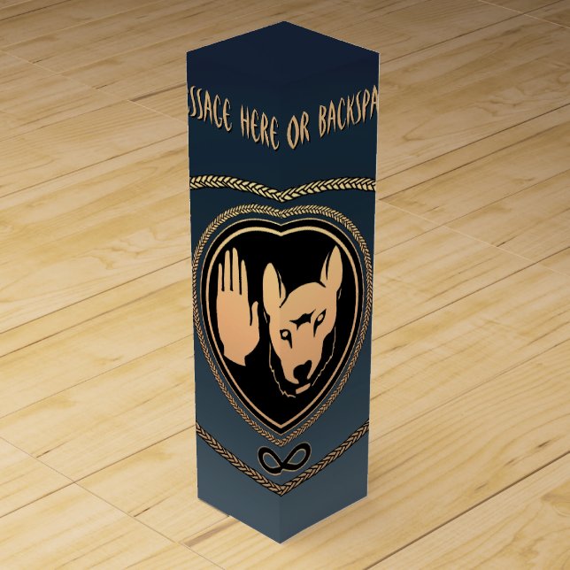 Metis Flag Wine Box Personalized Metis Wolf Box (Front)