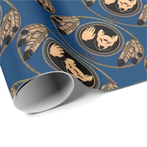 Metis Flag Wrapping Paper First Nations Wolf Paper