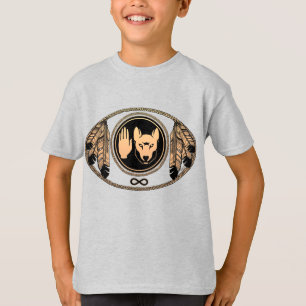Metis Kids T-shirt Orgainc Native Wolf Flag Shirt