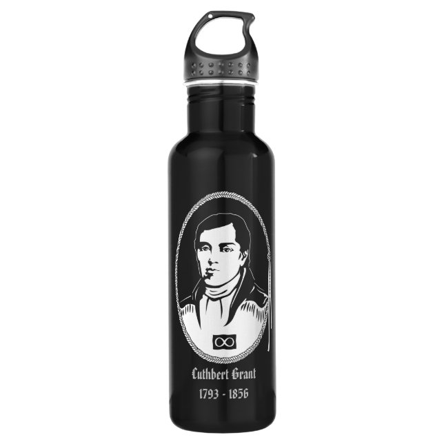 Metis Leader Canadian Metis Hero Water Bottle (Front)