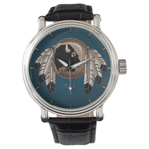 Metis Watch First Nations Buffalo Art Wrist Watch