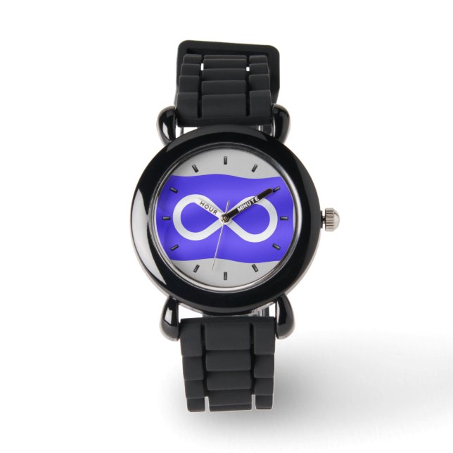 Metis Watch First Nations Flag Art Wrist Watch (Front)