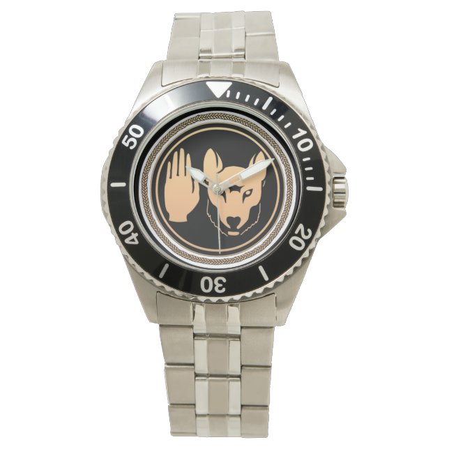 Metis Watch First Nations Wolf Wrist Watch (Front)