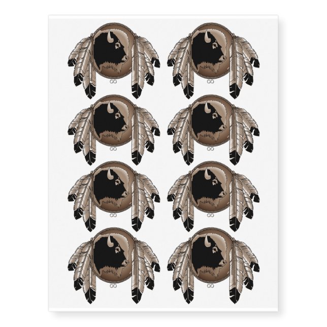 Metis Wildlife Temporary Tattoo Native Skin Art (Front)