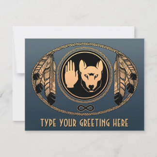 Metis Wolf Invitations Personalized Rebel Art Card