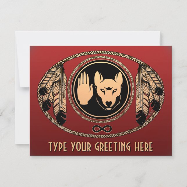 Metis Wolf Invitations Personalized Rebel Art Card (Front)
