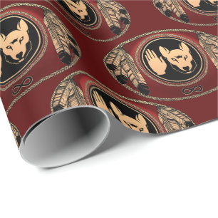 Metis Wrapping Paper First Nations Wolf Art Paper