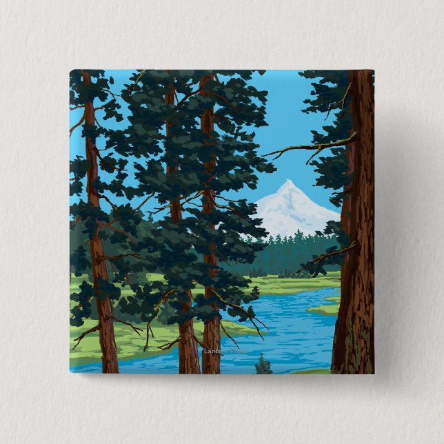 Metolius River Headwaters, Oregon Pinback Button (Front)
