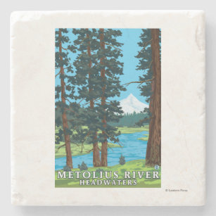 Metolius River Headwaters, Oregon Stone Coaster