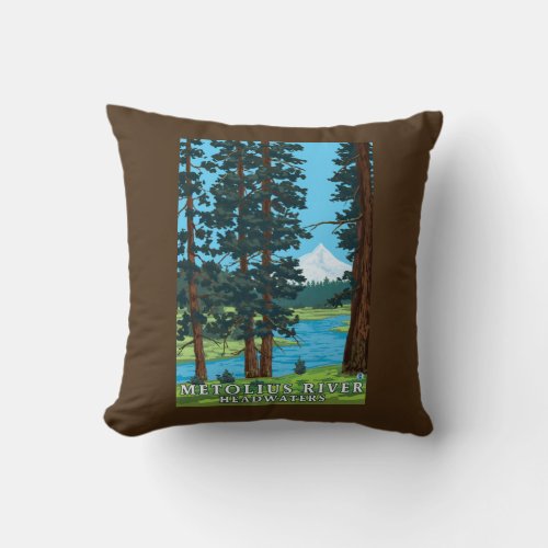 Metolius River Headwaters Oregon Throw Pillow