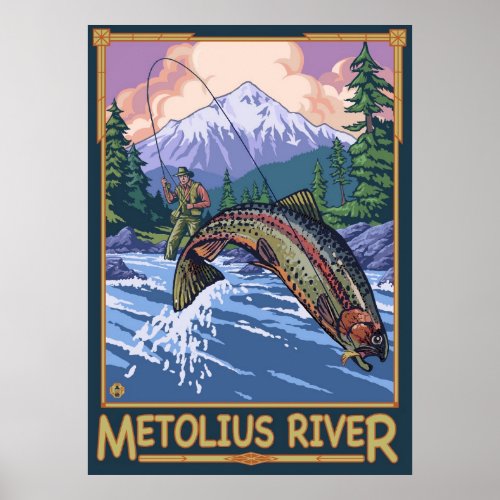 Metolius River Oregon Fly Fishing Travel Poster