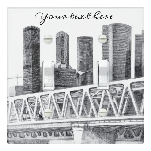 Metro bridge Pencil drawing Light Switch Cover (In Situ)