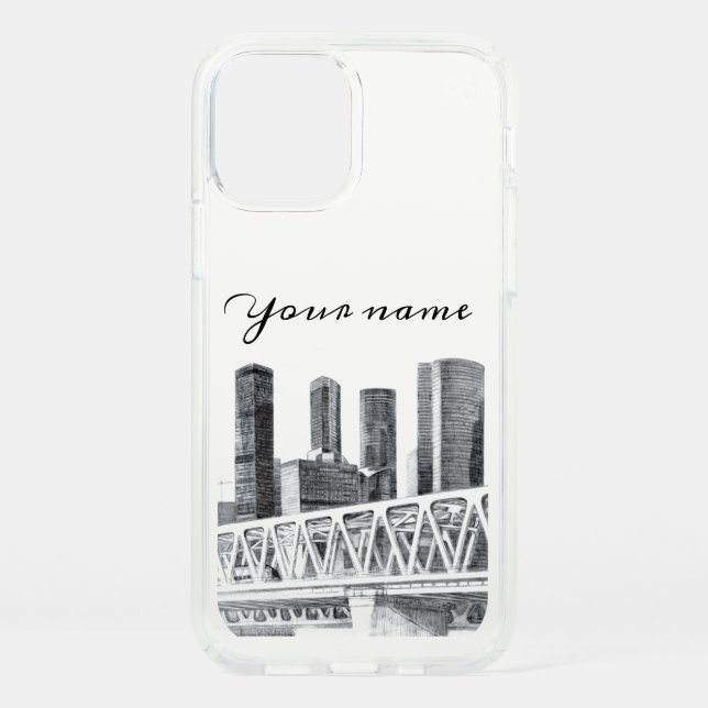 Metro bridge Pencil drawing Speck iPhone 12 Case (Front)