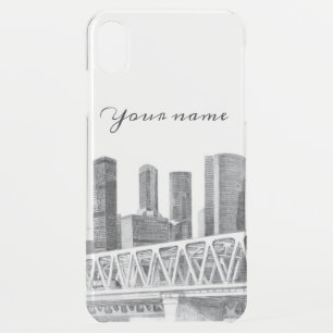 Metro bridge Pencil drawing iPhone XS Max Case