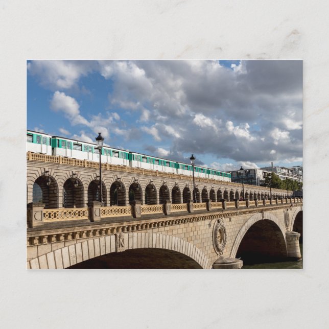Metro crossing Bercy bridge - Paris Postcard (Front)