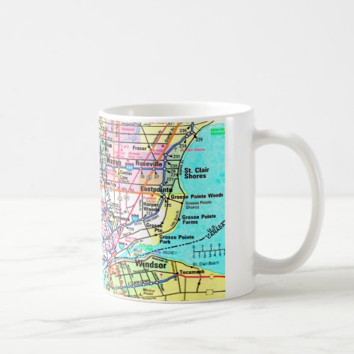 Metro Detroit Map Coffee Mug