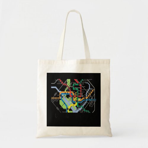 Metro Map of Washington DC Art Gift City Rail Tran Tote Bag