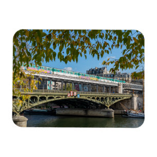Metro on Bir-Hakeim  bridge- Paris, France Magnet