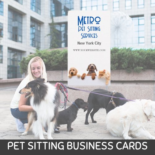 Metro Pet Sitting Dog Cat Business Card
