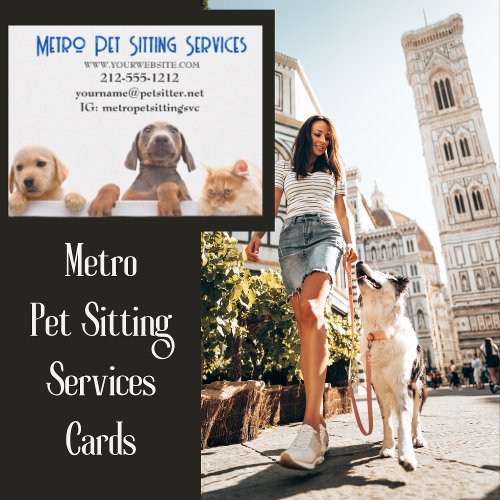 Metro Pet Sitting Dog Cat Note Card