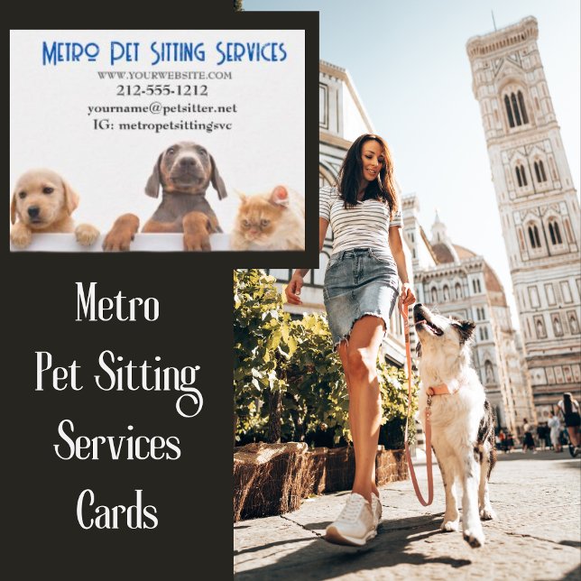 Metro Pet Sitting Dog Cat Note Card (Creator Uploaded)