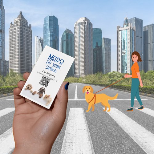 Metro Pet Sitting Los Angeles QR Code  Business Card