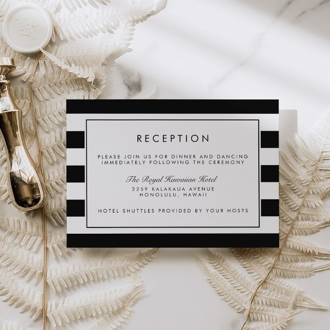Metro Stripe Reception Card | Black (Creator Uploaded)