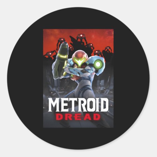 Metroid Dread Samus Surrounded Classic Round Sticker
