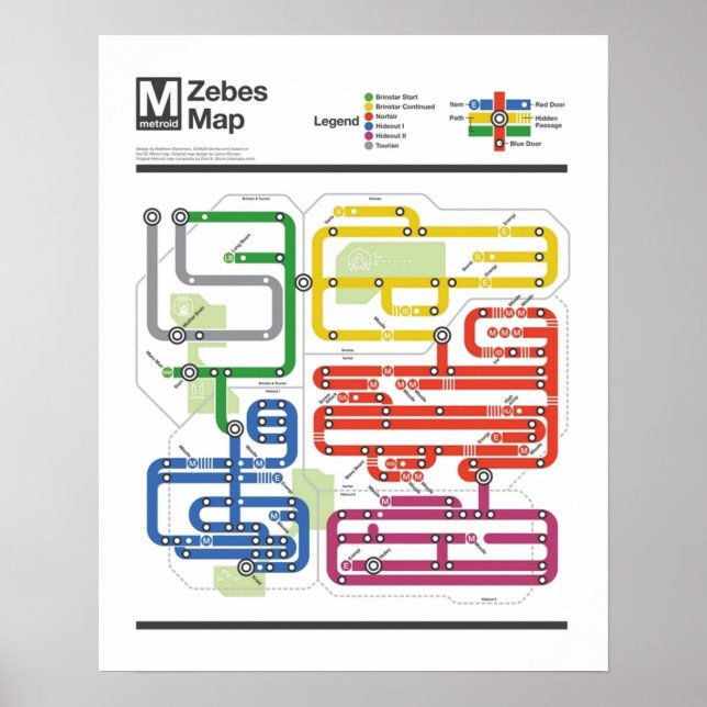 Metroid Metro  NES Maps Series Poster (Front)