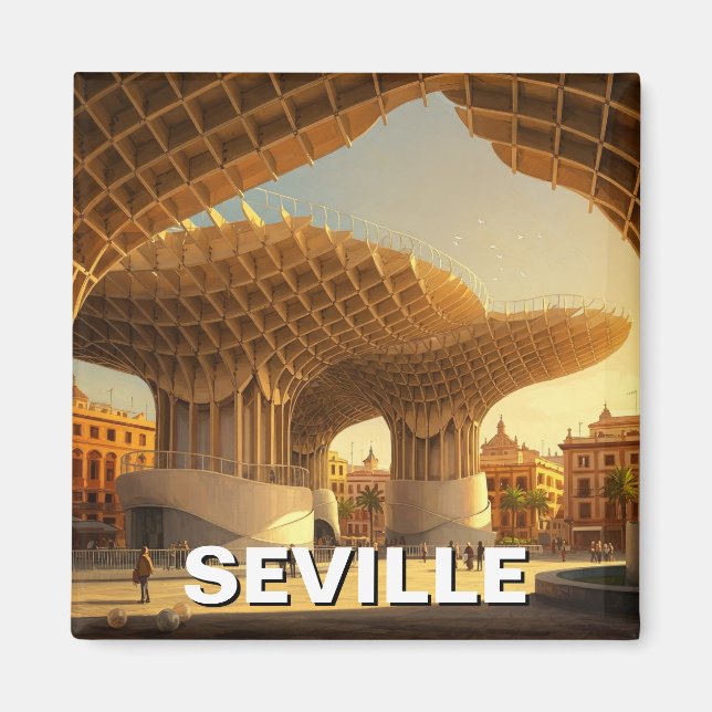 Metropol Parasol Seville Spain Travel Magnet (Front)