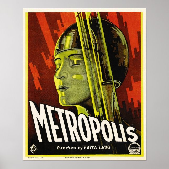 METROPOLIS Directed by Fritz Lang 1927 Old Film Poster (Front)