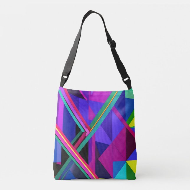 "Metropolis Grid: A Digital Reflection" Crossbody Bag (Back)
