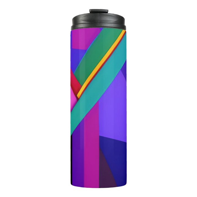 "Metropolis Grid: A Digital Reflection" Thermal Tumbler (Front)