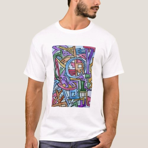 Metropolis_Hand Painted Abstract Watercolor Art T_Shirt
